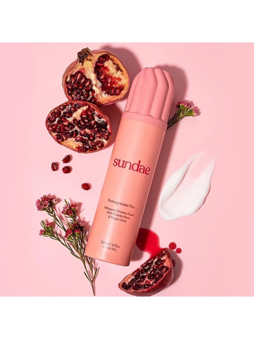 Sundae POMEGRANATE FIZZ Foaming Body Wash | NEW | Whipped Shower Foam